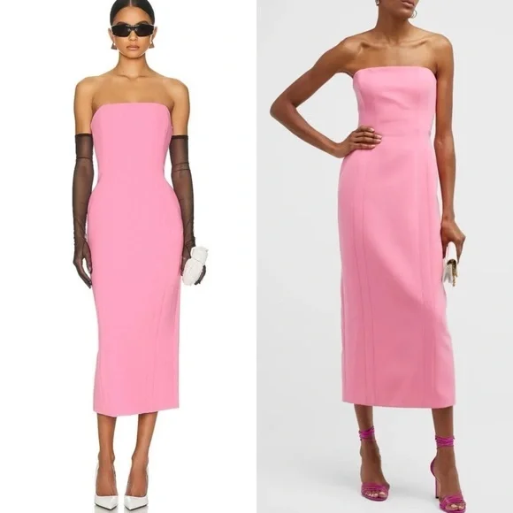 ALC ELIZABETH GRAPEFRUIT PINK STRAPLESS CADY STRETCH COCKTAIL DRESS ALC ELIZABETH GRAPEFRUIT PINK STRAPLESS CADY STRETCH COCKTAIL DRESS